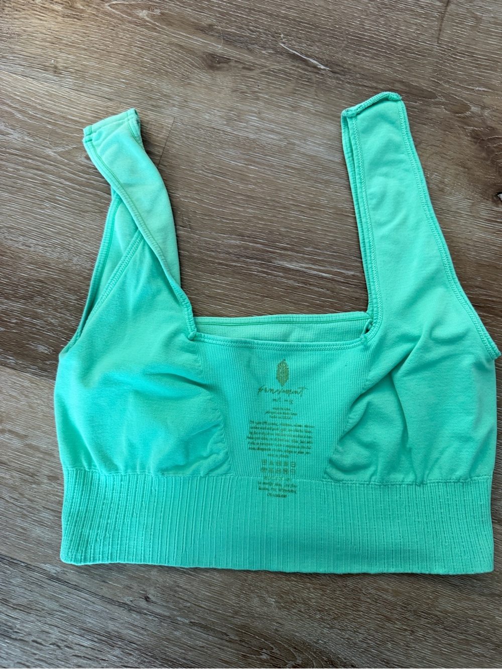 Free People Seamless Mint Green Wireless Sports Bra
